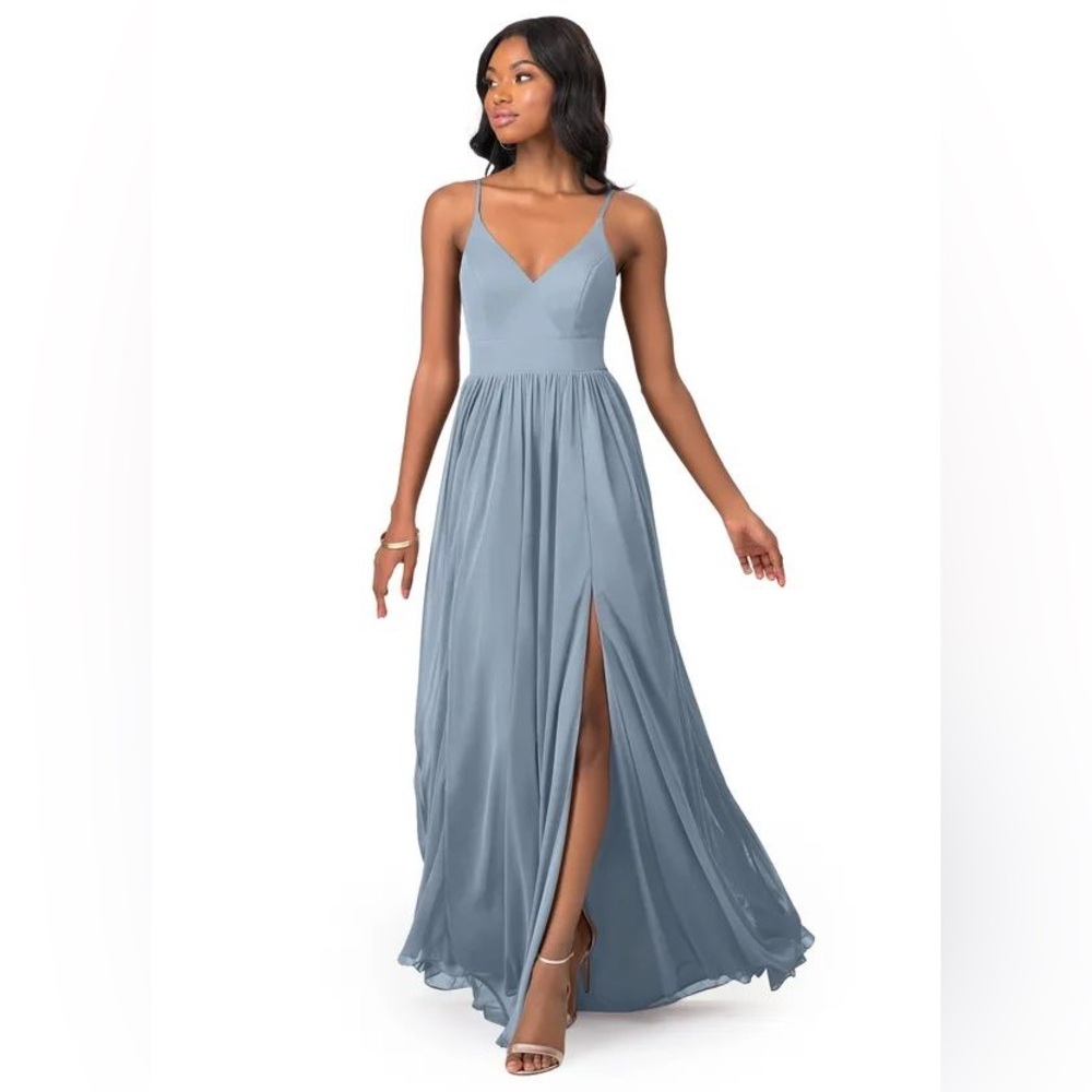 Azazie Kiri Dress Dusty Blue